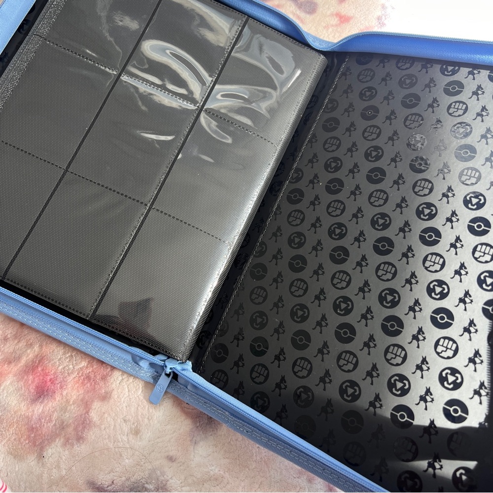 LIKE NEW Pokemon Blue Leather Binder with Zipper - Picture 5 of 6